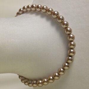Heavy Weighted Faux Pearl Necklace on String with Lobster Clasp Closure